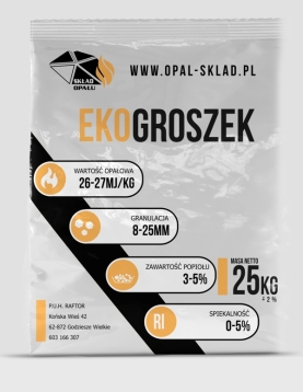 Ekogroszek kaloryczność 26­-27 mj/kg 1000 kg